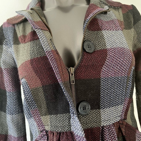 Volcom Women’s Junior Plaid to the Bone Peacoat Style Jacket Size‎ XS. # Cold - Picture 3 of 12